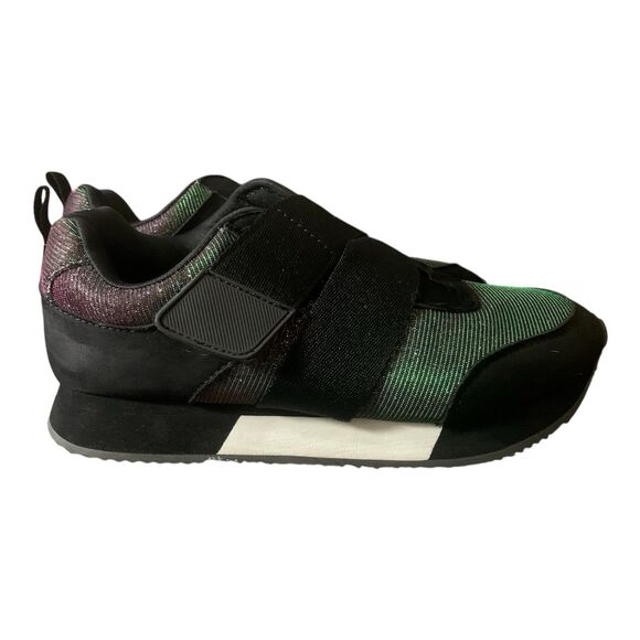 Juicy Couture Womens Blane Metallic Iridescent Black Fashion Sneakers - Picture 2 of 8